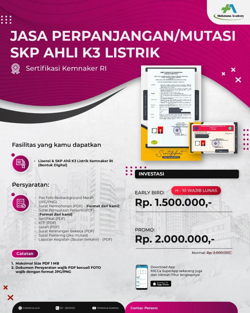 Ahli K3 Listrik Batch 32 SKP