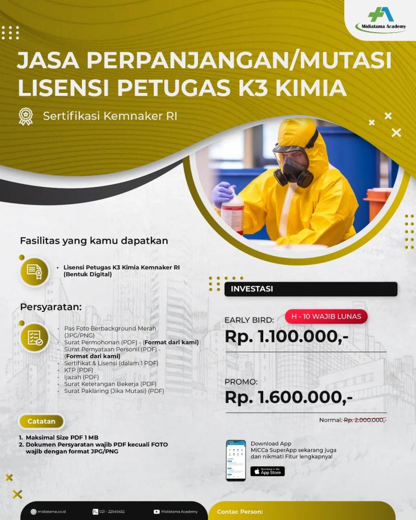 Petugas K3 Kimia Batch 6 LISENSI